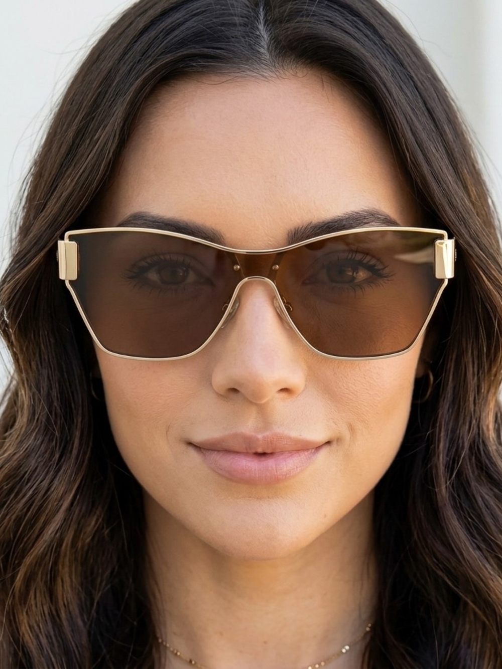 Gold Frame Brown Lens Women's Fashion Sunglasses